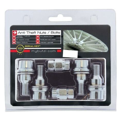 Adnauto – Set mit 4 flachen Diebstahlsicherungsschrauben 12x125 mm – 2 Schlüssel enthalten – Erhöhte Sicherheit für feste Installationen – BZH2537 (1/5)