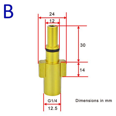 Adaptateur pour nettoyeur haute pression compatible Kärcher, Parkside, Nilfisk, Bosch, Black & Decker, Lavor et Alto. Installation simple et verrouillage rapide-B