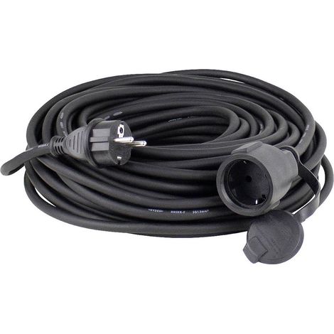 Rallonge en caoutchouc H07RNF 3G1,5 230 V / 16 A pour extérieur IP44 Noir 10 m (1/5)