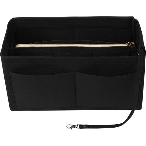 Trousse à cosmétiques de voyage pour femmes de grande capacité et de couleur unie à plusieurs compartiments (noir),