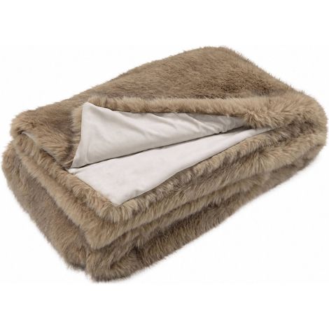Couverture beige en tissu doux - Beige (1/4)