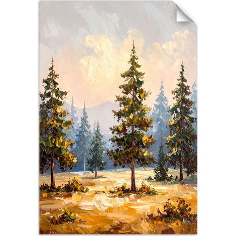Poster autocollant Paysage de montagne Arbres Nature 40x60 (1/3)