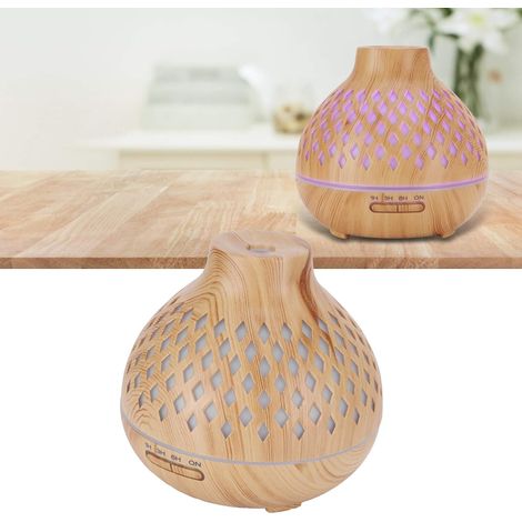 Humidificateur d'air à ultrasons 400ML, diffuseur d'huiles essentielles effet bois silencieux pour maison et bureau (1/5)