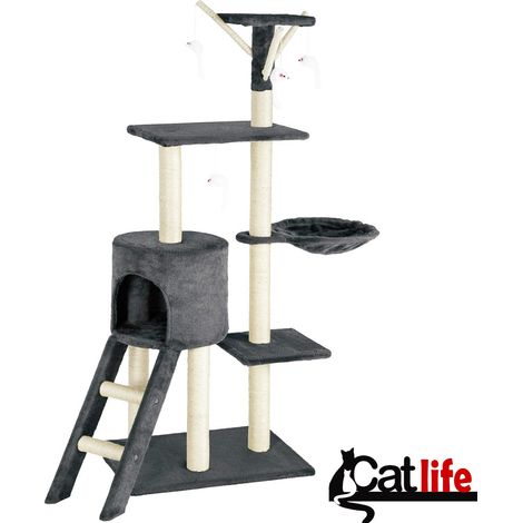 Tiragraffi per Gatti Albero Sisal Parco Giochi Gioco x Gatto Tira Graffi Grigio
