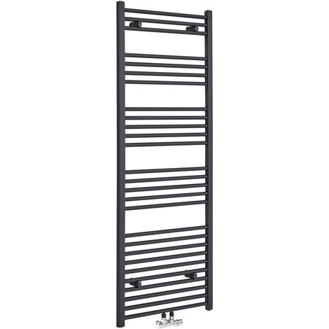Hudson Reed Neva - Sèche-Serviettes Design Moderne - Raccordement Central - Anthracite - 160 cm x 50 cm