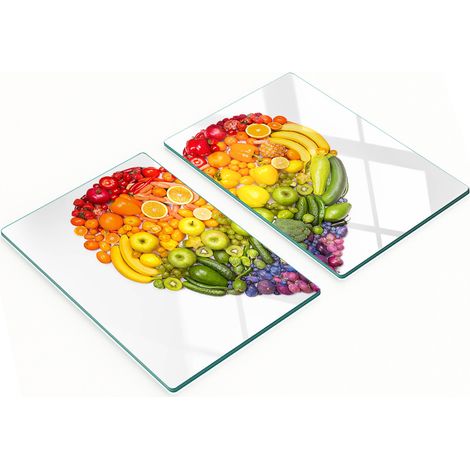 Küchenschneidebretter aus Glas mit Gemüseherz-Motiv, 2 x 40 x 52 cm (1/5)