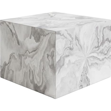 Pouf/sgabello cubo moderno "Marmo Bianco" (1/5)