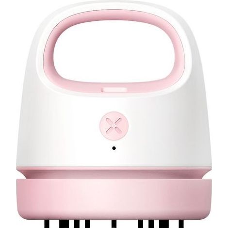 Mini aspirateur de bureau rose, rechargeable par USB, portable et sans fil (1/5)