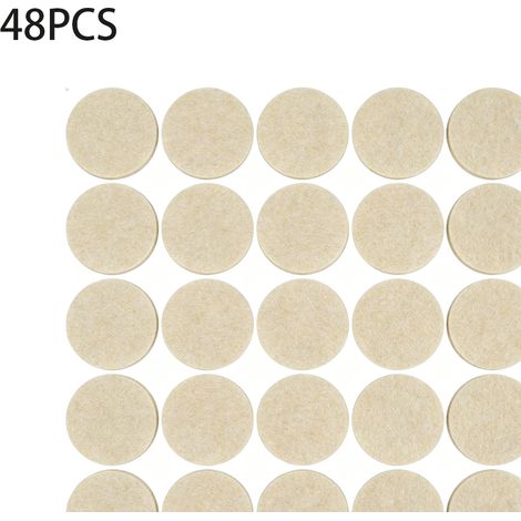 Patins en Feutre Auto-Adhésifs 48 PCS 50 mm - Patins pour Meubles Beige - Patin Meuble Premium - Patin Feutre Autocollant (1/5)