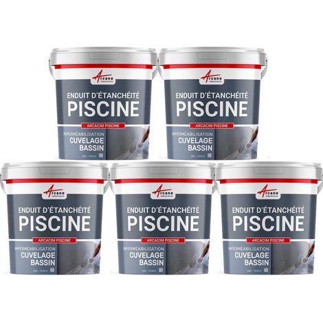 Enduit de cuvelage, piscine, enduit, hydrofuge, pour étanchéité, piscine, et bassin : Arcacim piscine - Offre Spéciale : 5 x 25 Kg Blanc - ARCANE INDUSTRIES