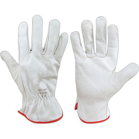 GUANTI PELLE FIORE DI BOVINO Tg. 10- 12 coppia  - Senza Marca