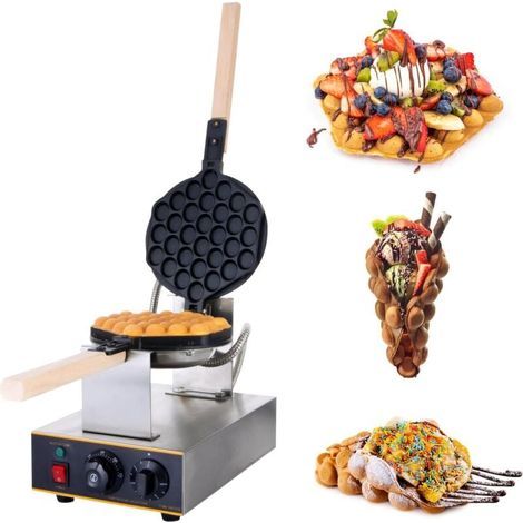 1.4KW Bubble Waffle Maker, Egg Waffle Maker, Commercial Electric Non-Stick, CE Certified, 220V (1/4)