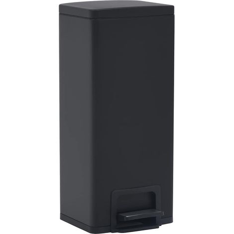 Maison Exclusive - Cubo basura con pedal antihuellas 30L negro ac (1/5)