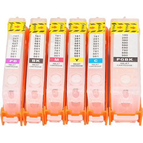 Zubehörset für PIXMA TR7540 TR8540 TS6140 TS8140 TS9140 Drucker (6 Tintenpatronen) (1/5)