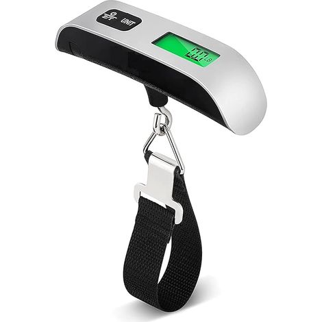 Balance numérique - 50 kg - Écran lumineux - Compact et léger - Idéal pour les voyages, les valises et les colis (1/5)