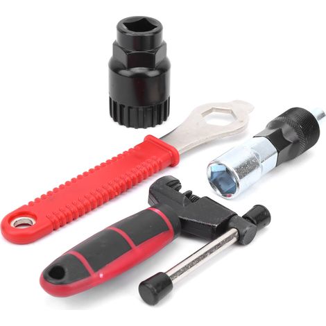 Kit d'outils de réparation de vélo : clé coupe-chaîne, extracteur de bras, extracteur de boîtier de pédalier (noir) (1/5)