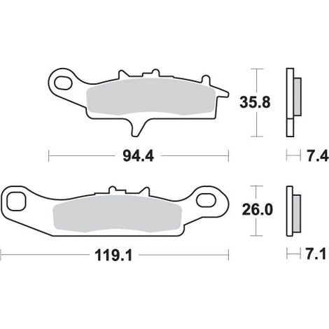 PASTILLAS DE FRENO SBS KH349 SINTER DORADO PARA TODO TERRENO COMPATIBLES CON: KAWASAKI KFX 450 '07-'15, KVF 650 BRUTE FORCE '05-'11, PRAIRE '01-'03, HFX 700 V-FORCE '04-'13, SUZUKI 700 QUADRUNNER, TWI
