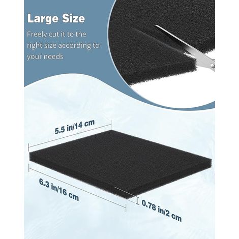 Filters for Aquarium Filter Cushion Media Aquarium Filter Sponge Filter Puddle Water Pond Silk Flakes Dental for Hydroponics, 16 cm L x 14 cm W (1/4)
