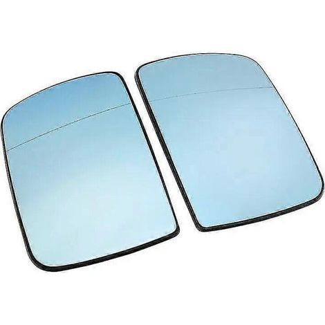 Passend für BMW X5 E53 (1999–2006): Beheizbares Außenspiegelglas, Antibeschlag, flache Spiegellinse, Außenspiegelglas – 1 Paar, blau