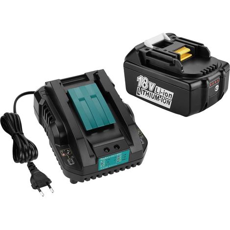 1 Batterie 18V 5000mAh, Chargeur Compact 3A, Li-Ion Pour Outils Électriques