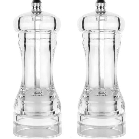 Lot de 2 moulins à sel et poivre réglables avec contrôle la pour (1/5)