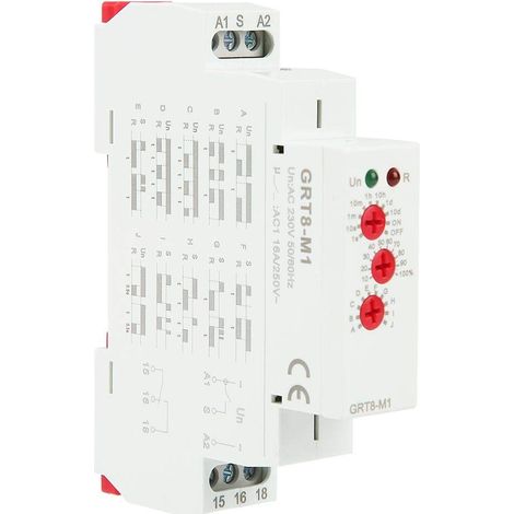 GRT8-M1 Commutateur de relais temporisé Montage sur rail DIN Indicateurs LED 10 fonctions pour équipement industriel (AC 220V) (1/5)