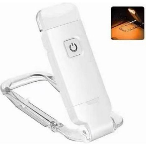 piece white clip book light folding portable reading small student night eye protection usb (1/4)