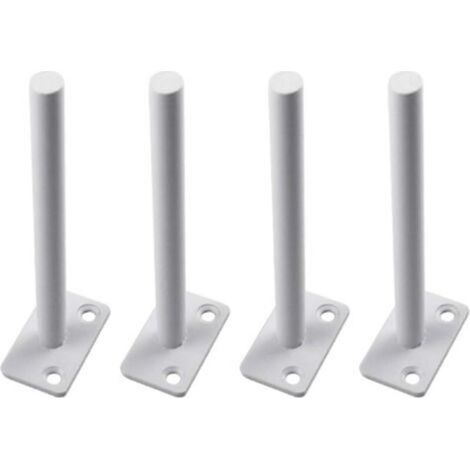 Supports en Métal pour Étagère Flottante, Supports D'étagère Dissimulés Flottants en T Support à Tablettes Flottantes, pour Support Mural Home Mur Bricolage, 4 Pièces(white150mm/6in)