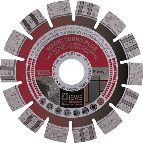 Diewe Diamant Handtrennscheibe Magic Turbo Plus 125mm - Bohrung 22,23mm - für Winkelschleifer (1/3)
