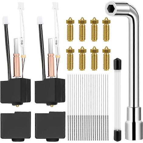 Anycubic Kobra 3 Druckkopf-Set, Druckkopf-Set für 3D-Drucker mit 0,4 mm Messingdüsen, Düsenschlüssel, Reinigungsnadeln (1/5)