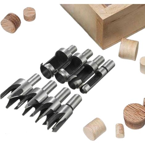 Zapfenschneider Kohlenstoffstahl Dübel Zapfenbohrer Plug Cutter 8tlg- 6 mm/10 mm/13 mm/16 mm, kleiner Holzsenke