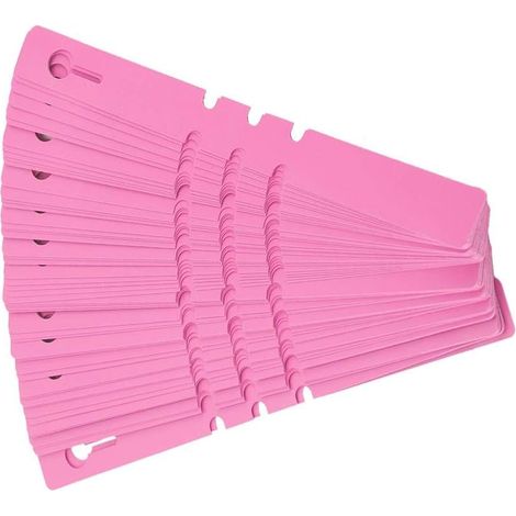 Lot de 100 marqueurs pour Arbre à Plantes en Plastique - pour Suspendre - Décoration de Jardin - Étiquettes réutilisables - Ornement de pelouse - 21 x 2 cm - Rose (1/5)