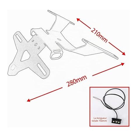 Moto License Plate Holder Tail Tidy Fender Eliminator Kit with LED Light for 650 R 650R 650 R 650R 650R Accessories 2019 2020 19-20 (1/4)