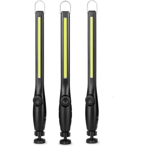 Für 3 LED-Arbeitsleuchte 1200 mAh COB, Werkstatt-Inspektionslampe mit Magnethaken für Auto, Werkstatt, Camping, Notbeleuchtung [Energieklasse A]