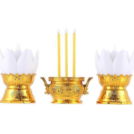1 brûleur d'encens électronique LED. lampe LED en forme de fleur de lotus. articles bouddhistes