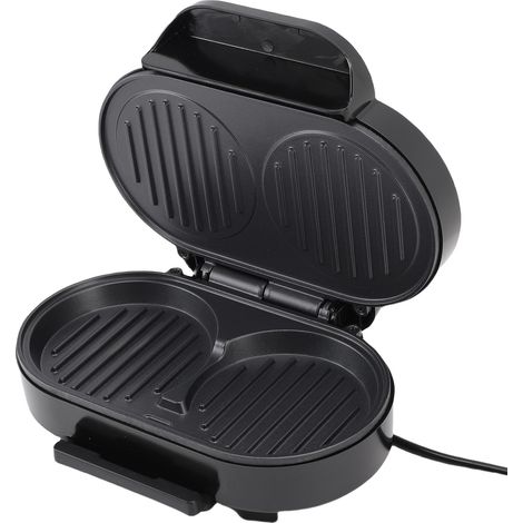 Appareil à sandwichs et œufs double pour le petit-déjeuner, cuisson rapide, antiadhésif, pour la maison, argent et noir, prise UE 220 V (1/5)