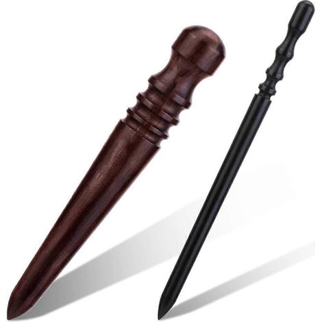 Lederkantenpolierset, 2-teilig, Lederpolierwerkzeug aus Ebenholz (siehe Foto) (1/5)