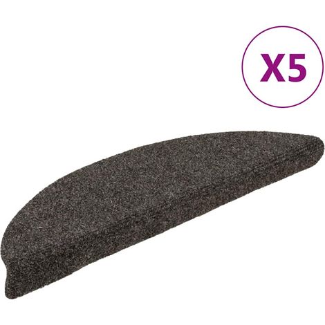 Tappetini per scale autoadesivi 5 pz 56x17x3 cm antracite semicircolari vidaXL