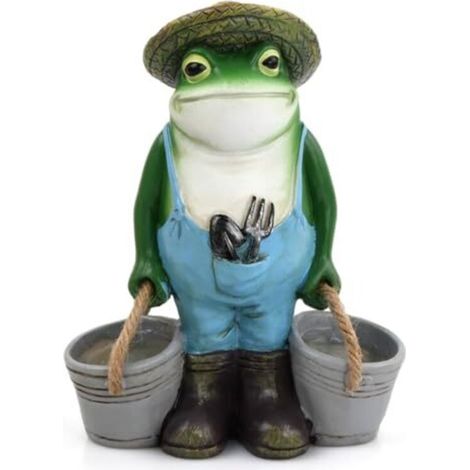 Bauernhof-Frosch-Ornament, Gartenfigur, Frosch-Gartendekoration, Rasenfigur, Mikrolandschaft für Terrasse