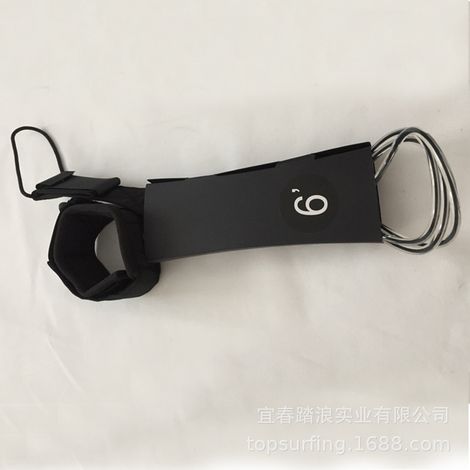 Surfboard leg leash with stainless steel double rotating connector, paddleboard safety rope, 6ft TPU rescue rope with 5.5mm black core. (1/5)
