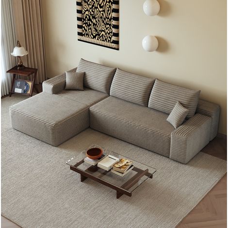 Modulares Ecksofa 270 cm mit Chaiselongue, ohne Montage, camel HAVRYA (1/5)