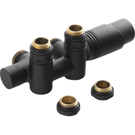 Bruckner Wicher - Set di attacchi termostatici, attacco centrale 50 mm, nero opaco 600.331.6 (1/2)