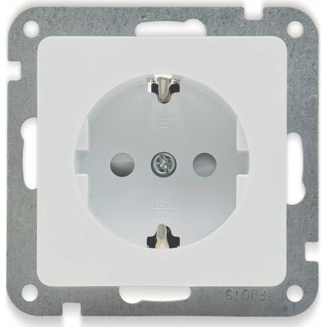 Prise électrique avec contact de protection Delphi sans cadre, blanc