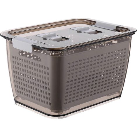 Boîte de rangement hermétique pour réfrigérateur avec 2 compartiments pour un rangement organisé des aliments (1/5)