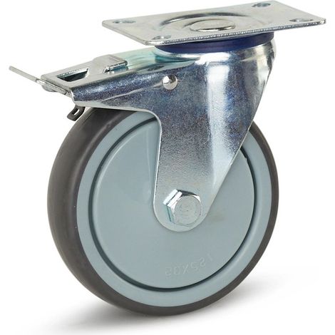 Roue pivotante freinée - MESO - Appareil - Platine - 125mm - 130kg