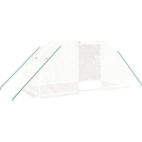 Serra tenda riparo piante fiori ortaggi con struttura in acciaio 8 m² 4 x 2 x 2 m bianco 020044629