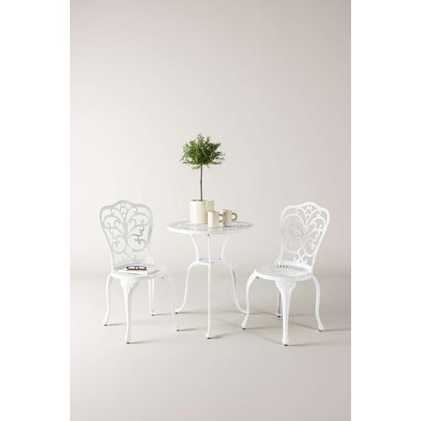 Nandinset de café 1 table, 2 chaises blanche.