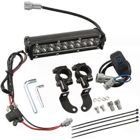 Kit de barre lumineuse LED 60 W pour motocross avec support de montage, interrupteur et câblage pour CRF250F, CRF110, TTR110, YZF250, RM, KX, SSR et SDG (dirt-cross/pit bike). (1/5)