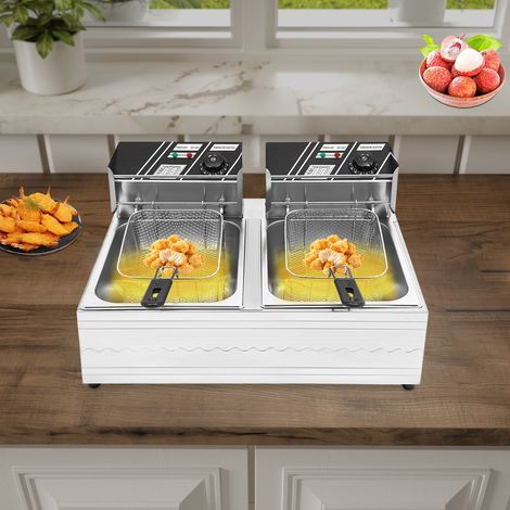 Freidora de acero inoxidable 12L EF-82 IPX3, freidora eléctrica profesional para cocina industrial (1/5)