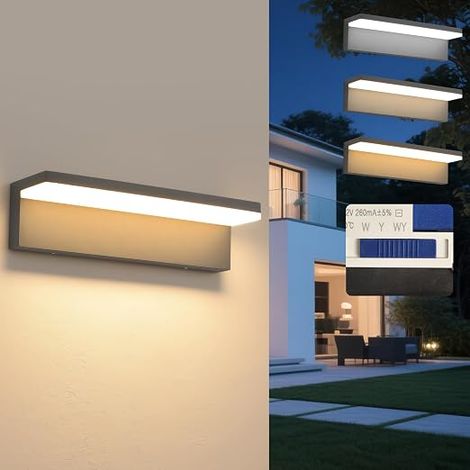 30 W Outdoor LED Wall Light, 3000 K/4000 K/6500 K, IP65, Anthracite (1/5)